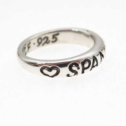 925 Sterling Silver Vintage Spanky Oxidized Band Ring Size 6