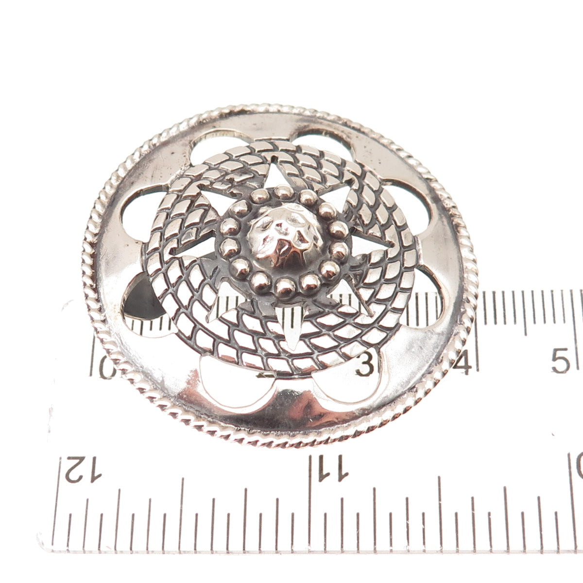 Mark Wasserman Samara Sterling Silver Vintage Mexico Sun Oxidized Slide Pendant