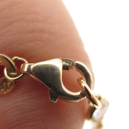 925 Sterling Silver Gold Plated Round-Cut C Z Bracelet 8.25"