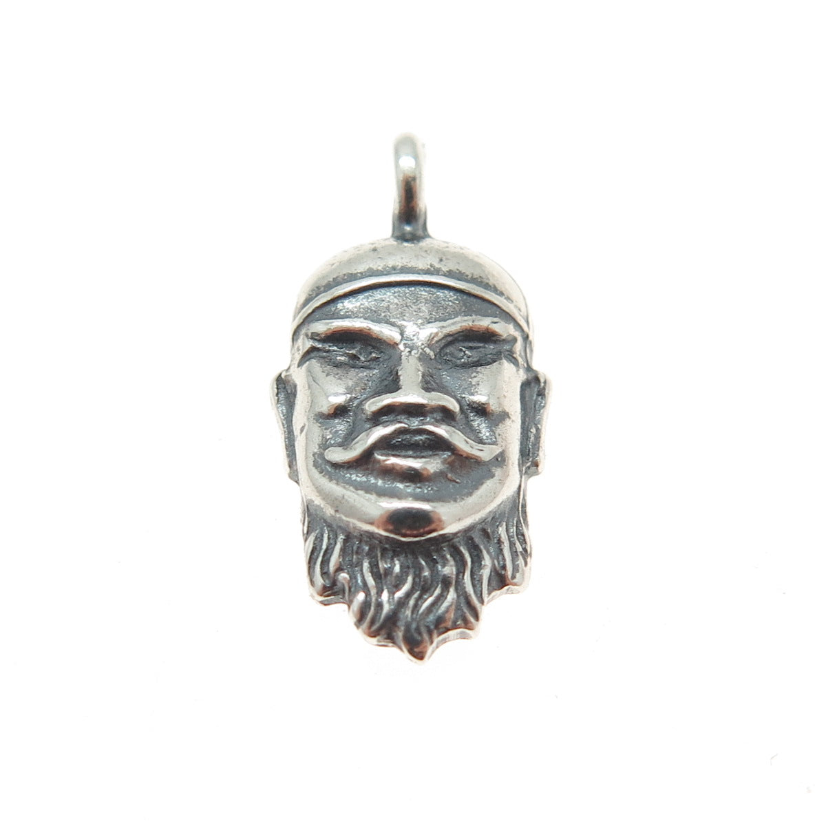 STEVE STAMAS 925 Sterling Silver Vintage Wise Man Oxidized Minimalist Pendant