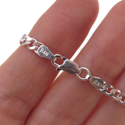 Han 925 Sterling Silver Italy Curb Chain Necklace 16"