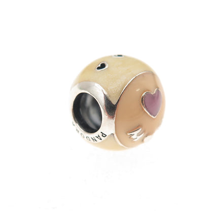 Pandora 925 Sterling Silver Enamel Love Mom Slide Bead Charm