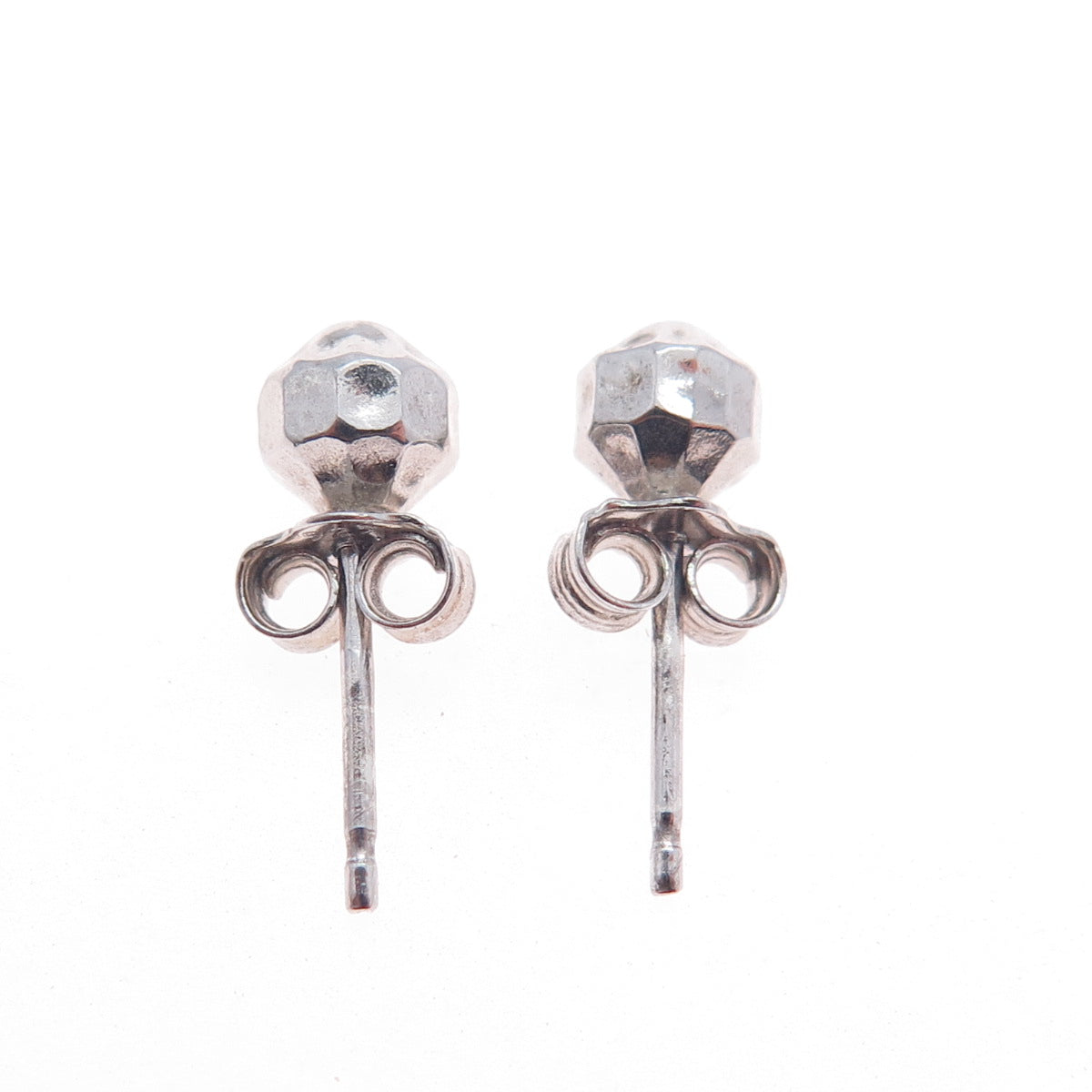 925 Sterling Silver Hammered Ball Stud Earrings