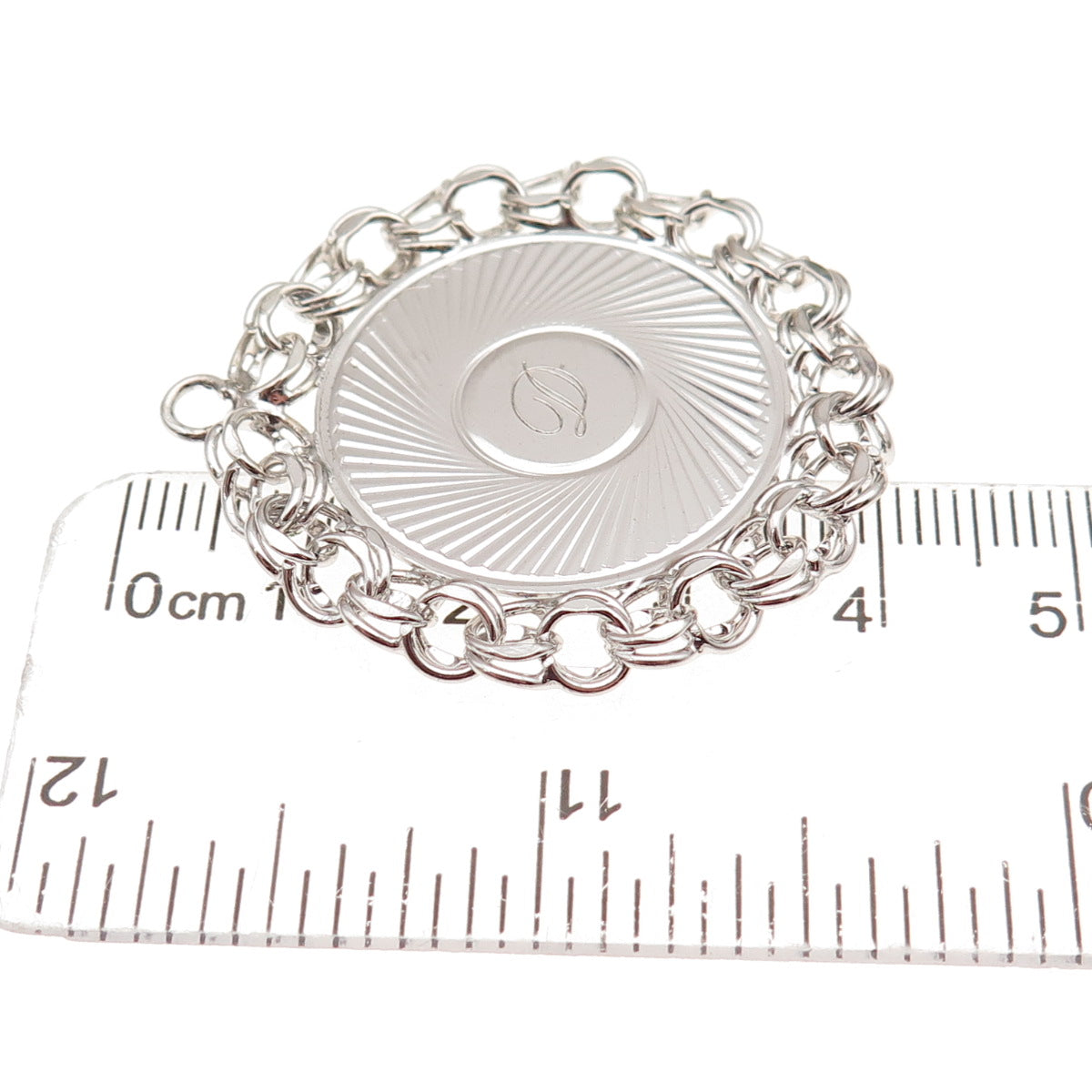 925 Sterling Silver Antique Art Deco Engraved Letter D Initial Charm Pendant