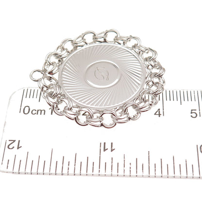 925 Sterling Silver Antique Art Deco Engraved Letter D Initial Charm Pendant