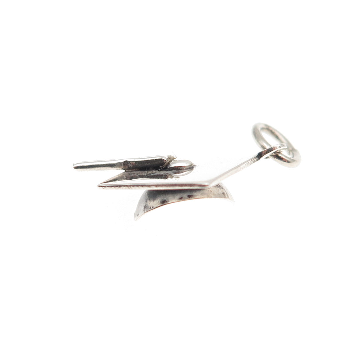 Beau 925 Sterling Silver Vintage Graduation Hat 3D Mini Charm Pendant