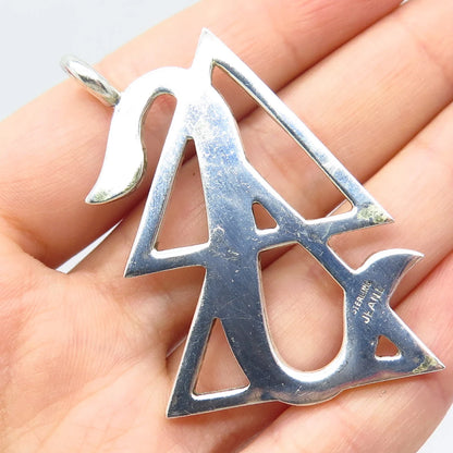 925 Sterling Silver Vintage Jean. L. Modernist Pendant
