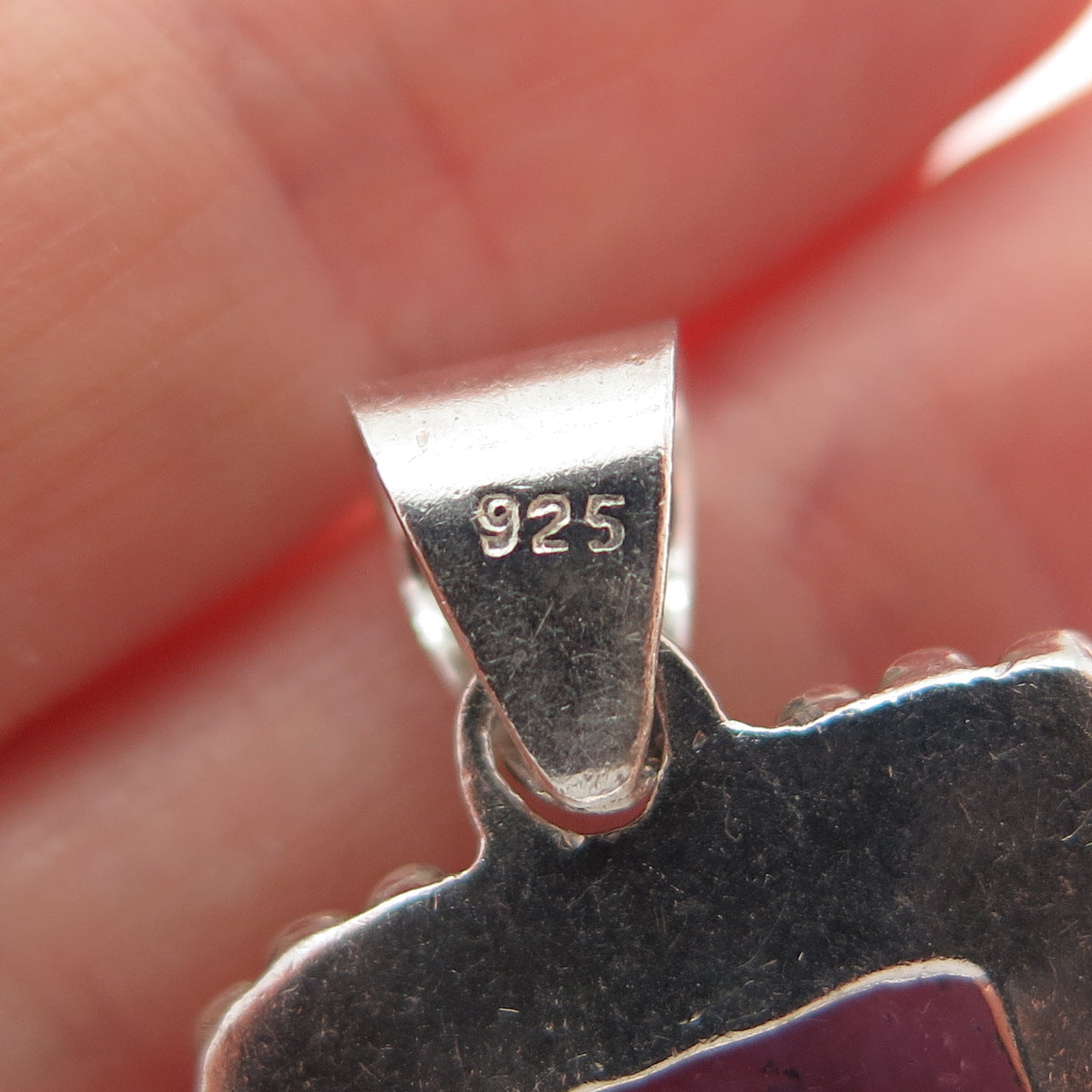 925 Sterling Silver Vintage Real Amethyst Beaded Charm Pendant