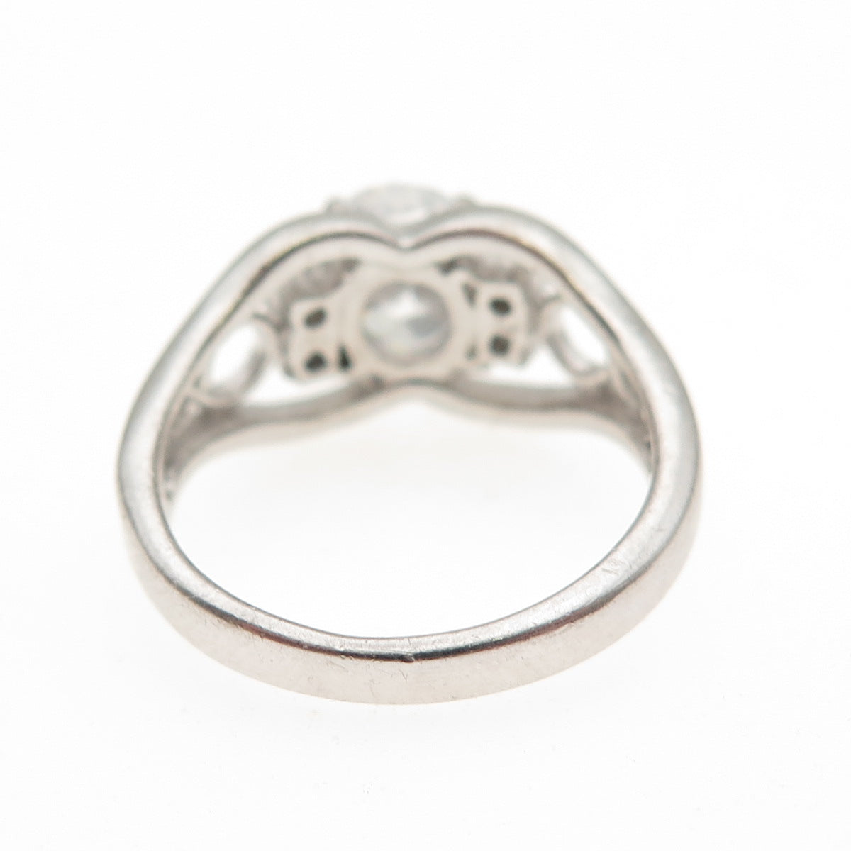 925 Sterling Silver Oval & Round-Cut C Z Promise Ring Size 5.75