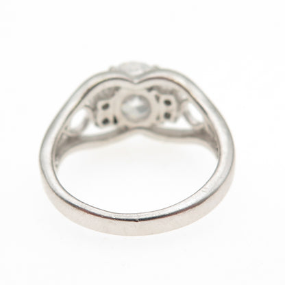 925 Sterling Silver Oval & Round-Cut C Z Promise Ring Size 5.75
