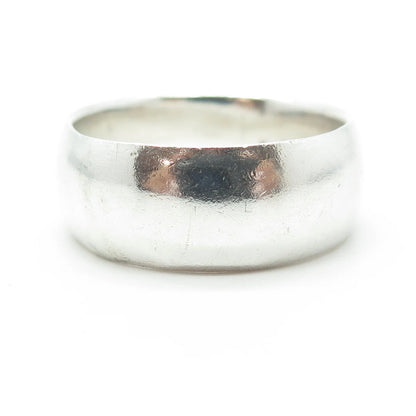 925 Sterling Silver Vintage Classic Wedding Wide Band Ring Size 14.25
