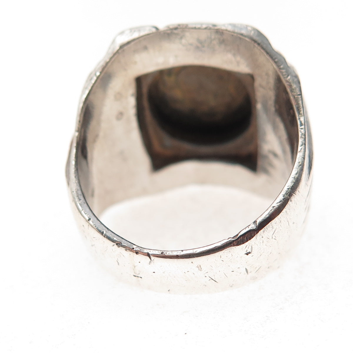 925 Sterling & 900 Silver Antique 1890-1917 Peru 1/2 Dinero Coin Ring Size 9.25