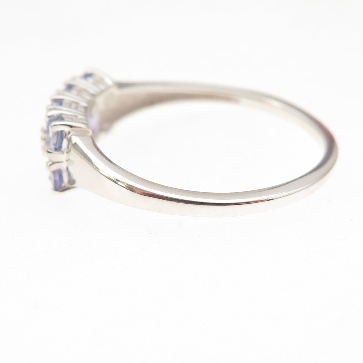 D'Joy 925 Sterling Silver Real Round-Cut Tanzanite Ring Size 10