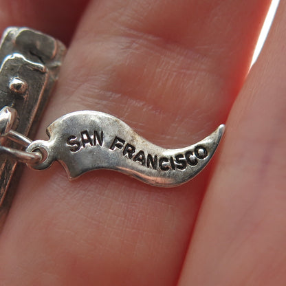 PACIFIC JEWELRY Sterling Silver Vintage SF Cable Car Oxidized 3D Mini Pendant