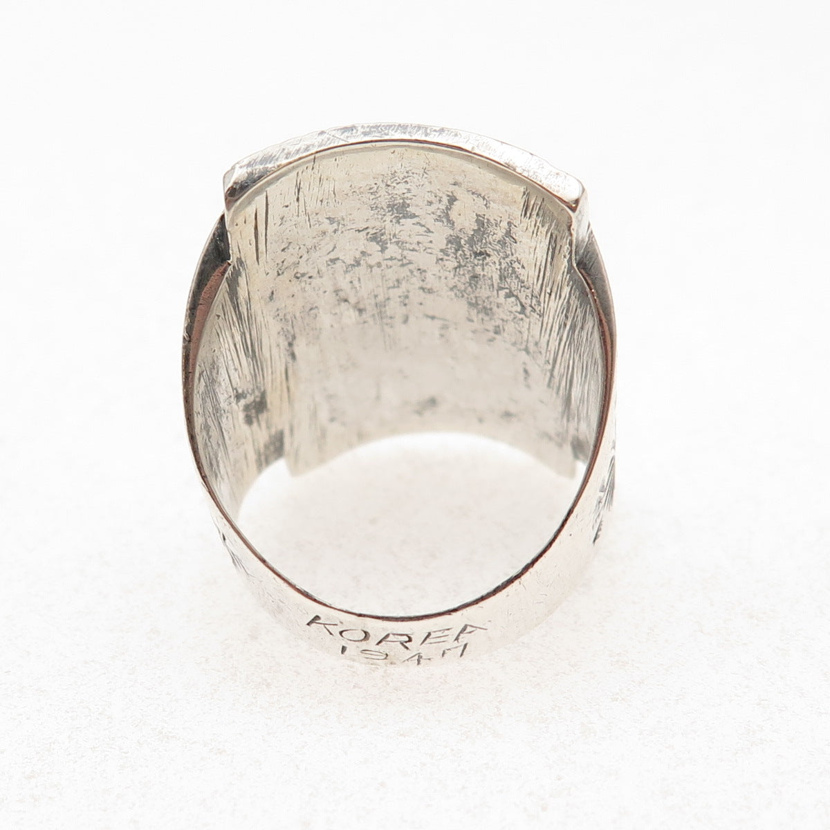 925 Sterling Silver Antique 1947 Korea Engraved Albert Name Ring Size 9