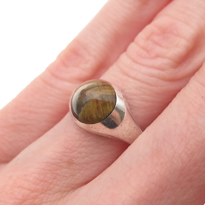 Thunderbird Old Pawn Sterling Silver Vintage Southwestern Tiger Eye Ring Size 6