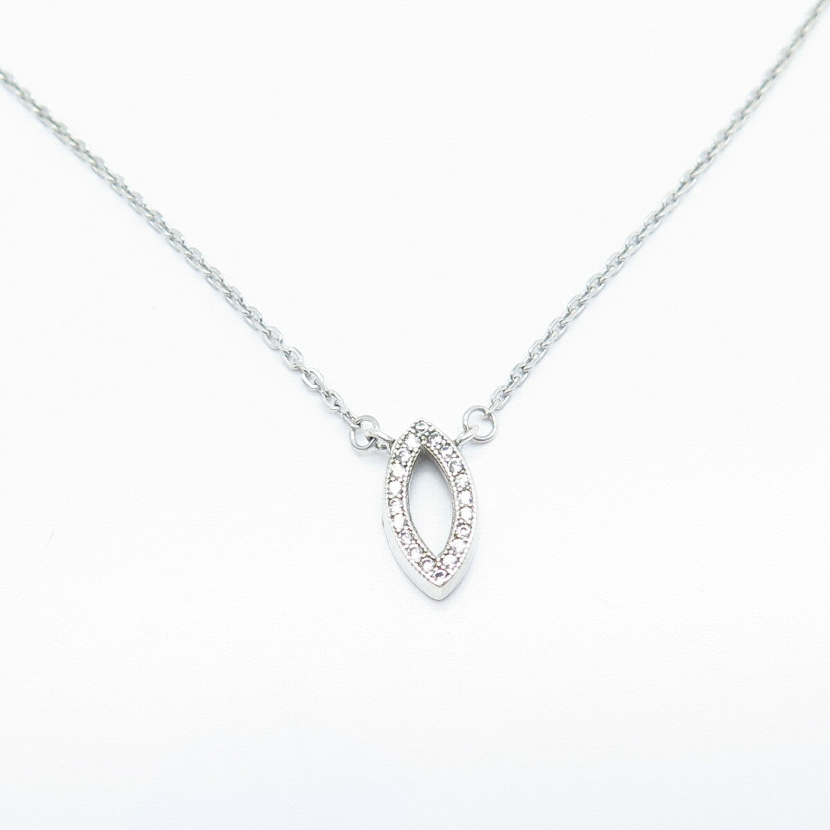 925 Sterling Silver C Z Rolo Chain Necklace 17"