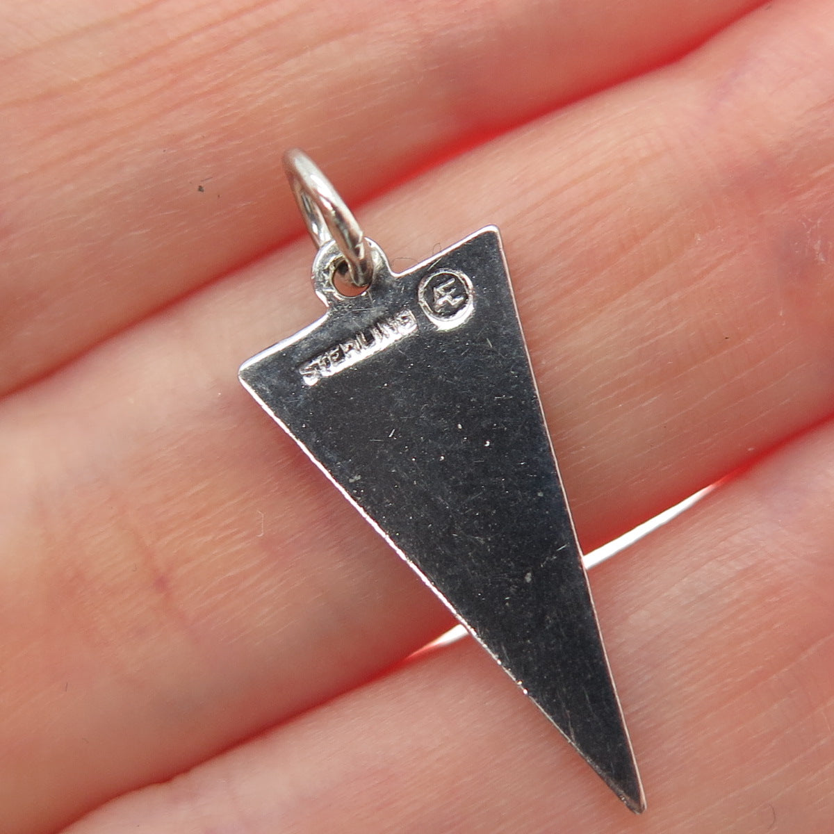 ART'S ELEGANCE 925 Sterling Silver Vintage Enamel Central School Charm Pendant