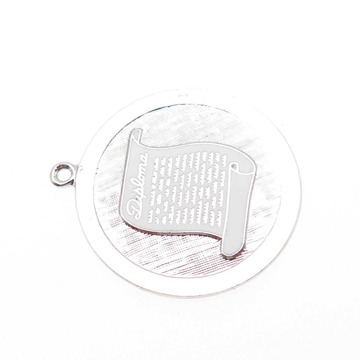 925 Sterling Silver Vintage Enamel Diploma Charm Pendant