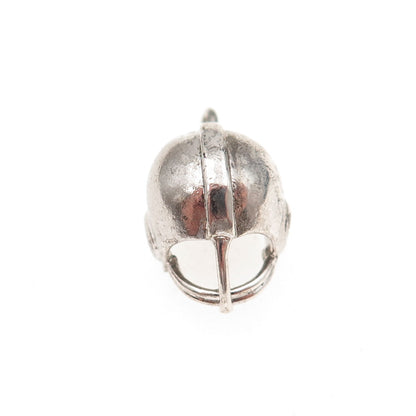 Danecraft 925 Sterling Silver Vintage Football Helmet Oxidized 3D Charm Pendant
