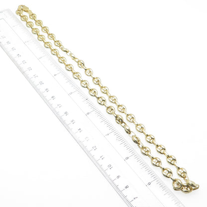 925 Sterling Silver Gold Plated Anchor Mariner Chain Necklace 20"