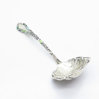 925 Sterling Silver Antique 1895 Campbell Metcalf Geneva Enamel Ladle
