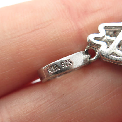925 Sterling Silver REL C Z Hands In Prayer Pendant