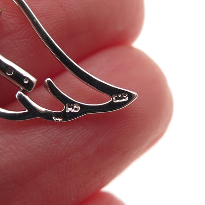 Charles Winston 925 Sterling Silver Real Diamond Cross Angel Wing Charm Pendant