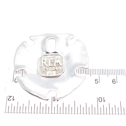 ROBERT LEE MORRIS 925 Sterling Silver Vintage Modernist Floral Large Pendant