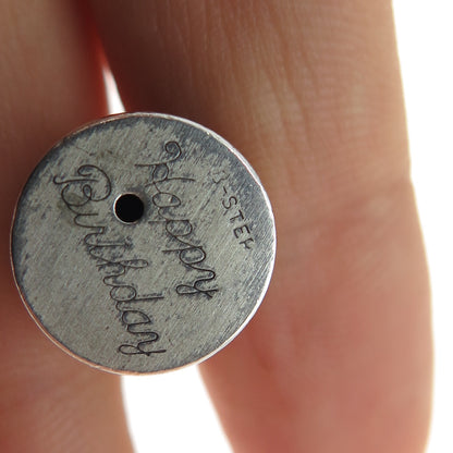 BEAU 925 Sterling Silver Vintage Happy Birthday Cake Mini 3D Charm Pendant