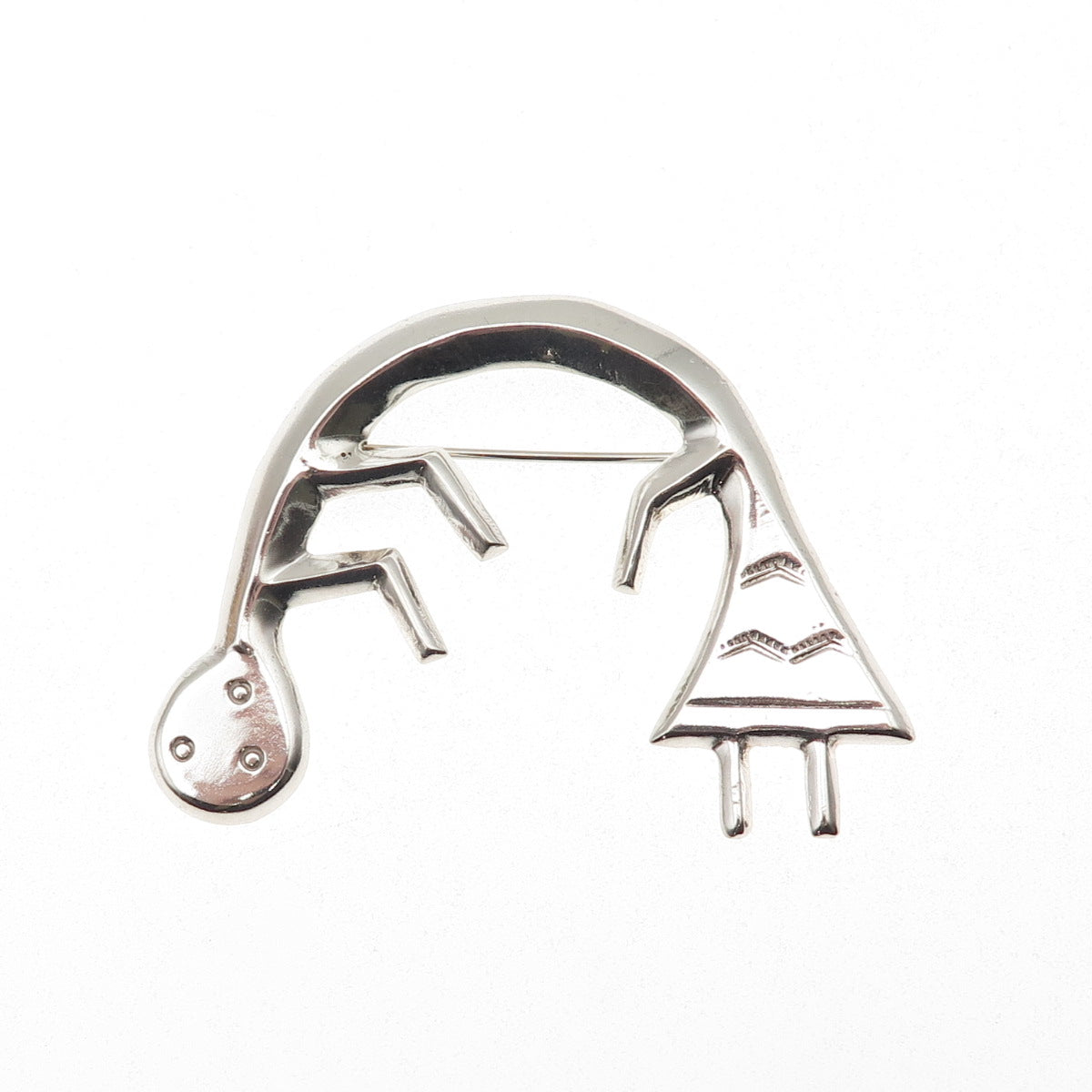 Patrick Yellowhorse Navajo Old Pawn 925 Sterling Vintage Kachina Doll Pin Brooch