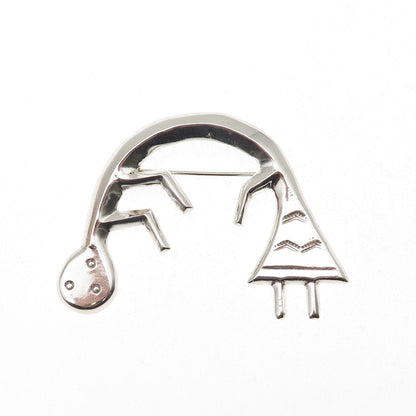 Patrick Yellowhorse Navajo Old Pawn 925 Sterling Vintage Kachina Doll Pin Brooch