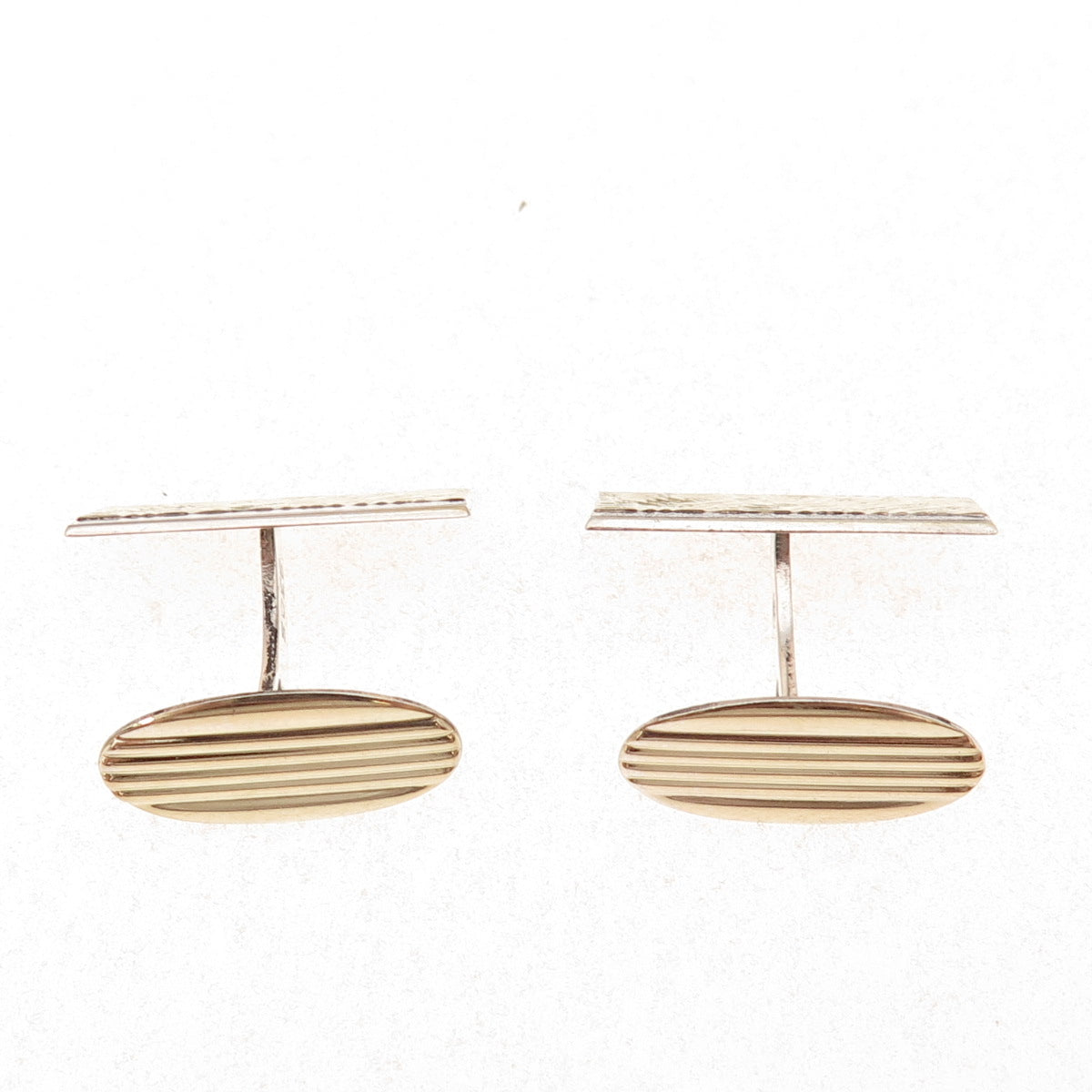 830S Silver 2-Tone Vintage Scandinavian Modernist Cufflinks