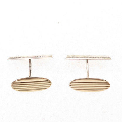 830S Silver 2-Tone Vintage Scandinavian Modernist Cufflinks