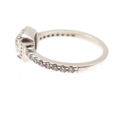 Pandora 925 Sterling Silver C Z Engagement Ring Size 6