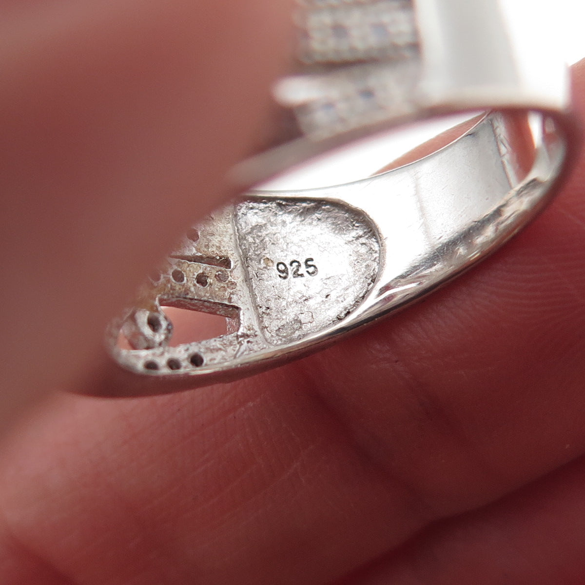 925 Sterling Silver Round-Cut C Z Sparkle Ring Size 7.25