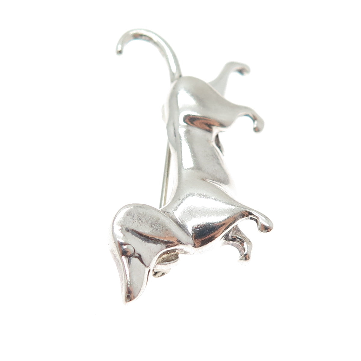 JEZLAINE 925 Sterling Silver Vintage Dachshund Dog Pin Brooch