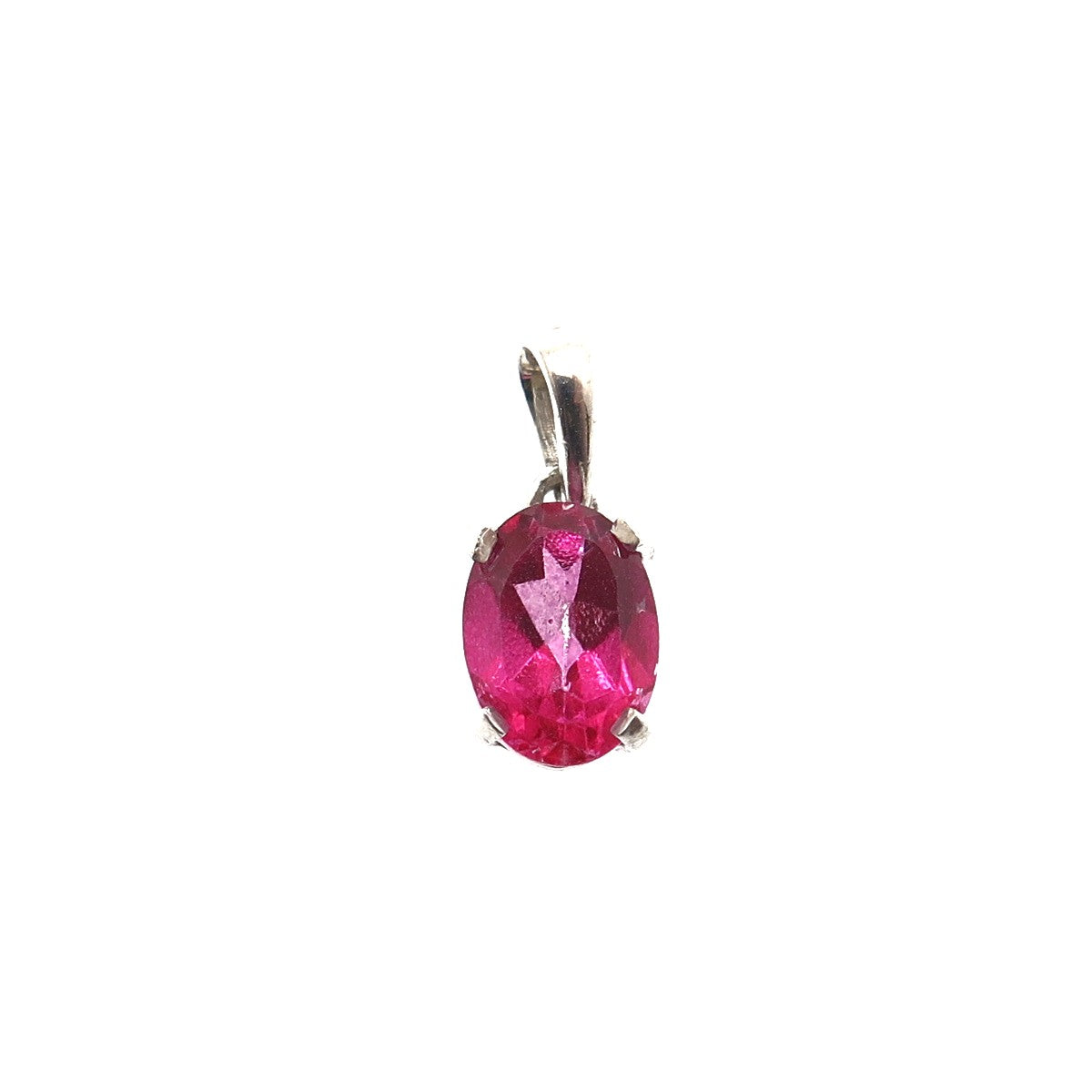 925 Sterling Silver Real Oval-Cut Ruby Minimalist Charm Pendant