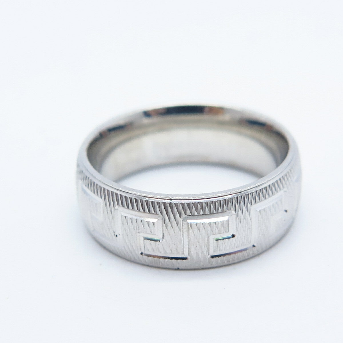 925 Sterling Silver Greek Maze Band Ring Size 5.75