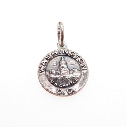 BATES & KLINKE 925 Sterling Silver Vintage US Capitol Washington DC Mini Pendant