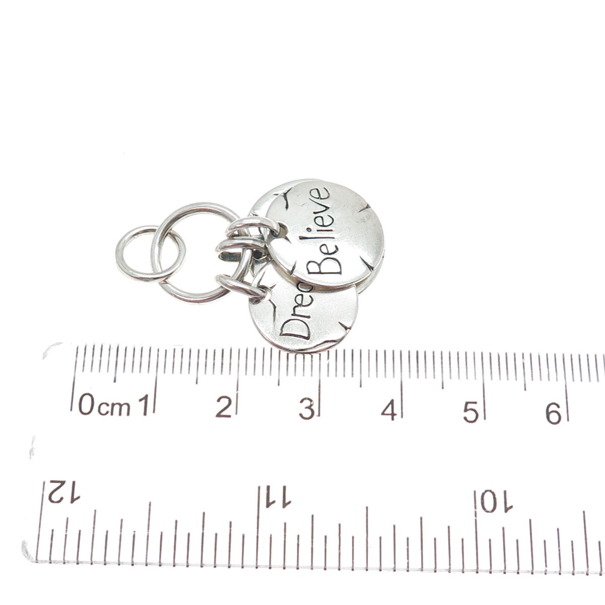 925 Sterling Silver Vintage Dream Hope Believe Charm Pendant