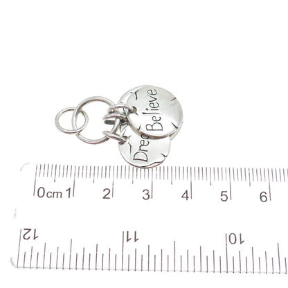 925 Sterling Silver Vintage Dream Hope Believe Charm Pendant