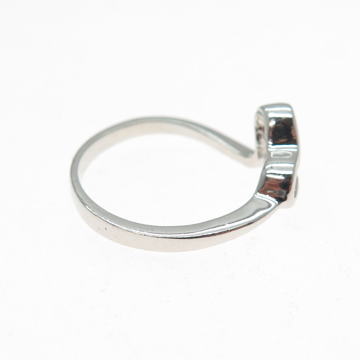 925 Sterling Silver Round-Cut Champagne C Z Modernist Heart Ring Size 7.75