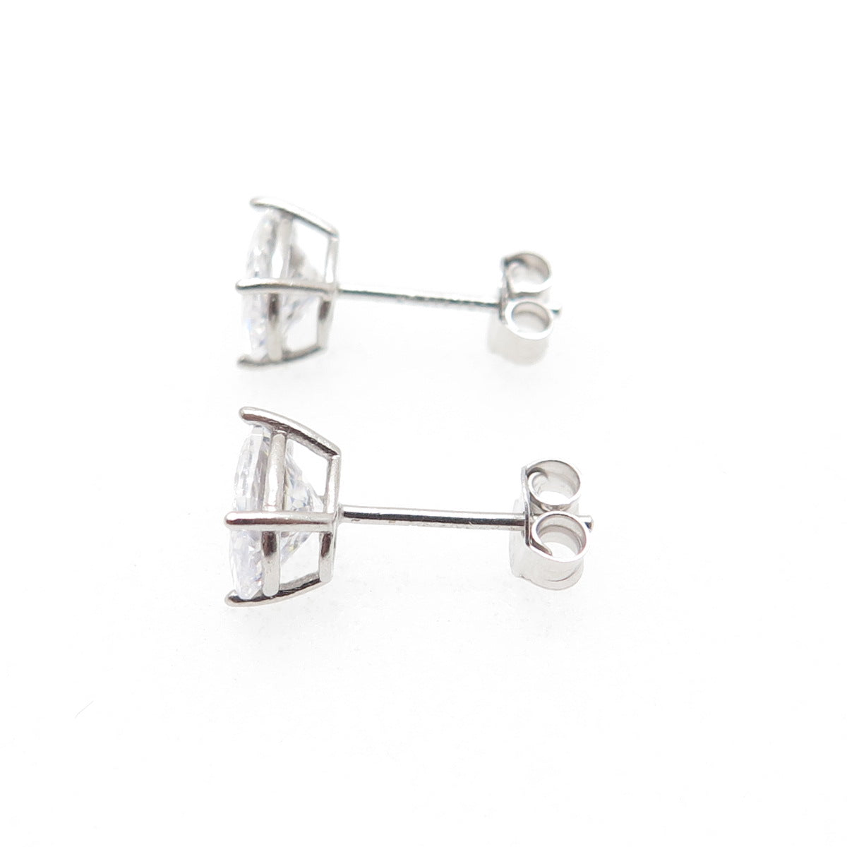 DBJ DEE BERKLE 925 Sterling Silver Oval-Cut C Z Stud Earrings