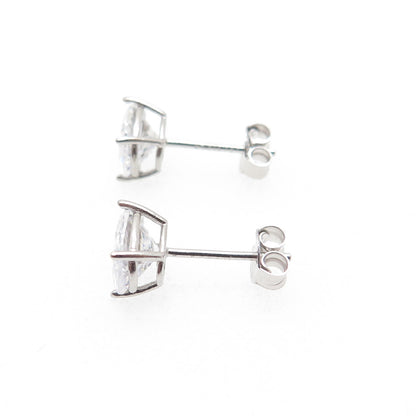 DBJ DEE BERKLE 925 Sterling Silver Oval-Cut C Z Stud Earrings