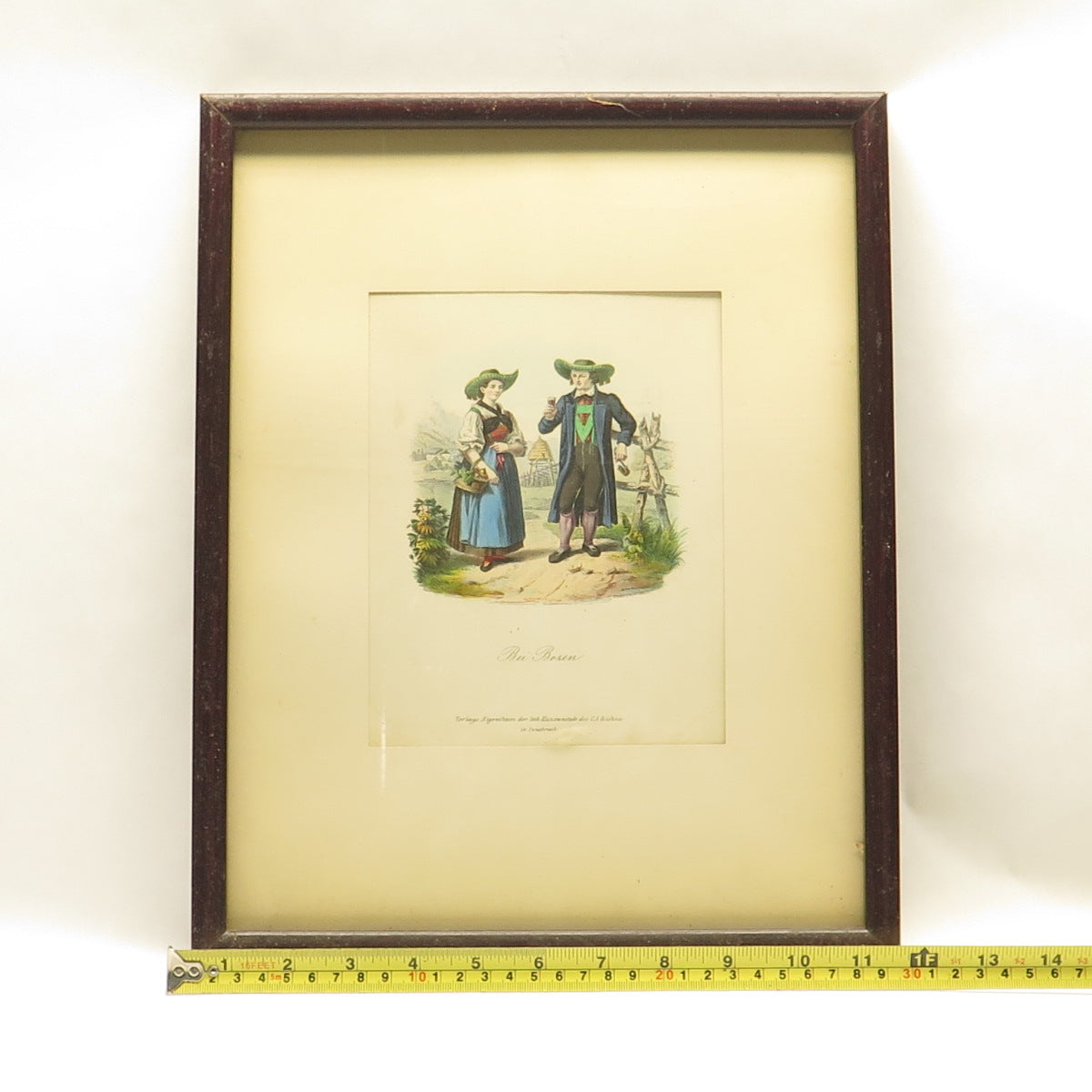 ANTIQUE End XIX Hand-Colored Lithograph Bei Bozen Tyrol C.A. Czichna