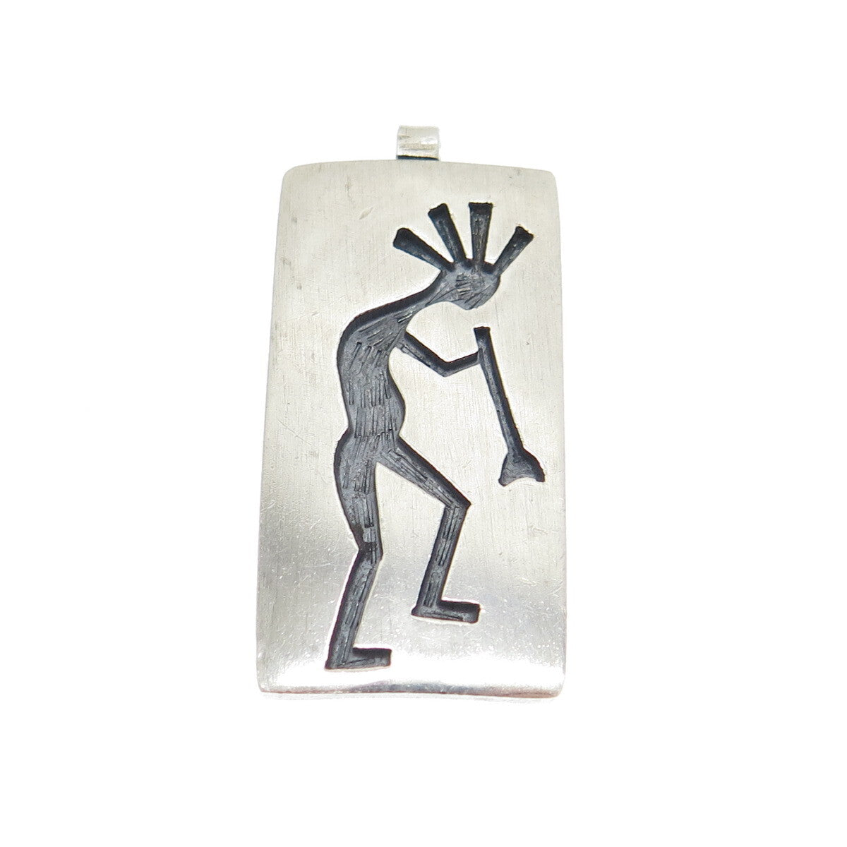 MARVIN C. LOMAHAFTEWA Old Pawn Sterling Silver Vintage Kokopelli Tribal Pendant