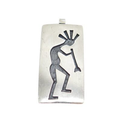 MARVIN C. LOMAHAFTEWA Old Pawn Sterling Silver Vintage Kokopelli Tribal Pendant