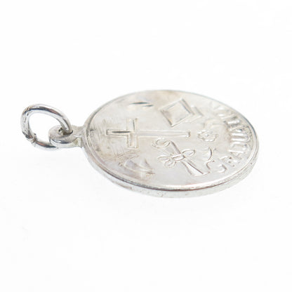 CREED 925 Sterling Silver Vintage Graduation Minimalist Charm Pendant