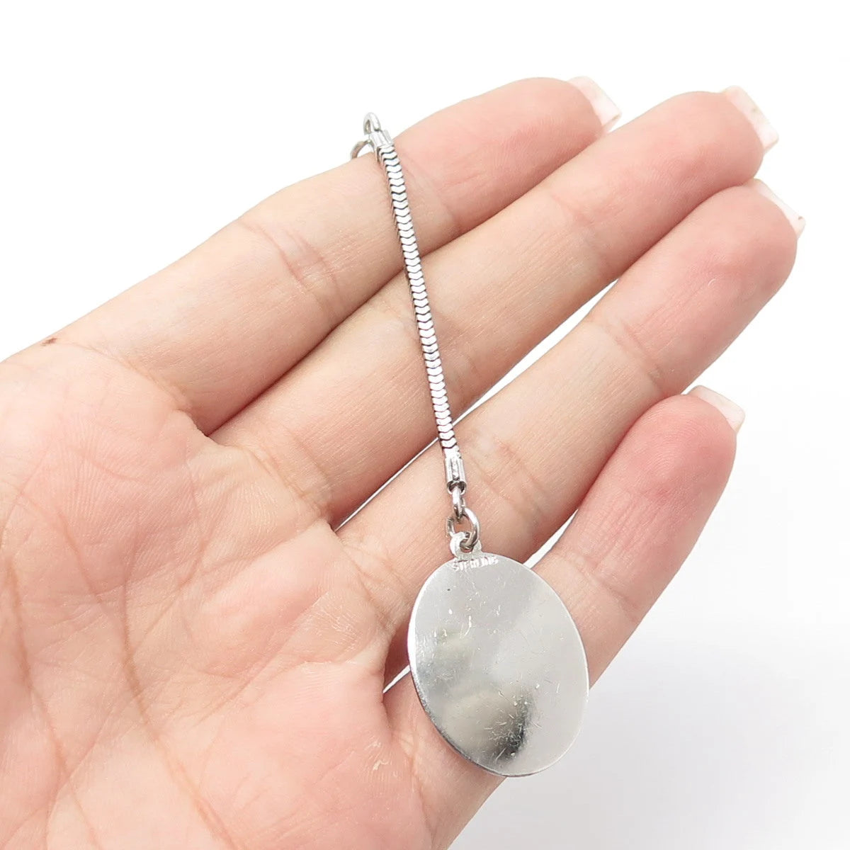 925 Sterling Silver Vintage Lab-Created Sapphire Kissing Couple Fob Key Chain
